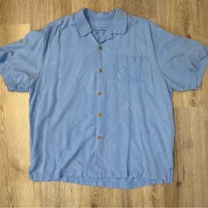 Tommy Bahama Tropic Blue Silk Camp Shirt Short Sleeve Men’s size XL